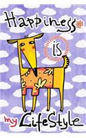 Journal Notebook For Dog Lovers, Happiness Is My Lifestyle Orange Dog 3: Blank Journal To Write In, Unlined For Journaling, Writing, Planning and Doodling, For Women, Men, Kids, 160 Pages, Easy To Carry Size.(43 Wagworthy Plain)