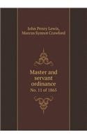 Master and Servant Ordinance No. 11 of 1865