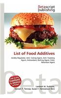 List of Food Additives: (English)