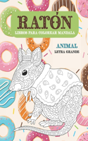 Libros para colorear Mandala - Letra grande - Animal - Ratón