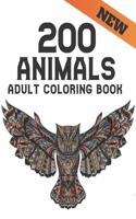 200 Animals Adult Coloring Book