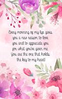 Every morning of my life gives you a new reason to love you and to appreciate you for what you've given me.