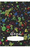 Anna: First name Anna personalized notebook