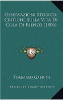 Osservazioni Storico-Critiche Sulla Vita Di Cola Di Rienzo (1806)