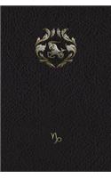 Monogram Capricorn Notebook: Blank Diary Journal Log Notebook(72 Monogram Black 150 Lined)