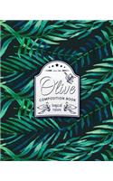 Olive Composition Book: Ruled Notebook (Size 8x10) Tropical Design - To Take Notes (Vol 2)