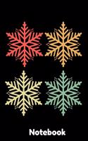 Notebook: Vintage Snow Flake Notebook- Journal-Diary-Organizer Gift For Christmas and Birthday (6x9) 100 Pages Blank Lined Composition College Ruled For Chris