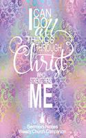 I Can Do All Things Through Christ Sermon Notes/Weekly Church Companion: Christian Sermon Message Yearly Record Reflect Journal-Cotton Candy Brocade With Inspirational Bible Scripture