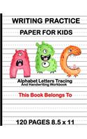 Writing Practice Paper for Kids