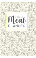 Weekly Meal Planner: 52 Week Food Planner Notebook, Diary, Log for Meal Planning with Grocery Shopping List - Vintage Beige Olive Pattern