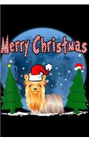 Merry Christmas: Santa Yorkshire Terrier Dog Holiday Merry Christmas Graphic Journal/Notebook Blank Lined Ruled 6x9 100 Pages
