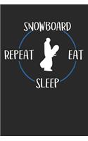 Snowboard Eat Sleep Repeat: Notizbuch A5 Kariert 108 Seiten Notizheft - Geschenk für Snowboarder