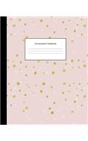 Composition Notebook: Pink Gold Dots College Ruled Blank Lined Cute Notebooks for Girls Teens Women School Writing Notes Journal (7.5 x 9.25 in)(Composition Notebooks)