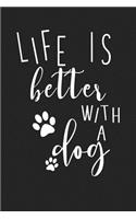 Life Is Better with a Dog: A 6x9 Matte Softcover Journal Notebook with 120 Blank Lined Pages and an Animal Loving Pet Dog Owner Cover Slogan