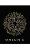 Sacred Geometry: Golden Focal Point Mandala Art Journal Cover, Cornell Lined Notebook . Geometric Design for Yoga, Meditation, Dream Diary or Notes for Work or Schoo