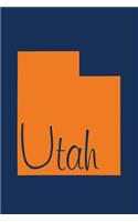 Utah - Lined Notebook with Margins (Blue with Orange)