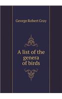 A list of the genera of birds