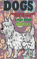 Stress Relief Coloring Book for Teens - Animals - Large Print - Dogs