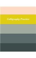 Calligraphy Practice: Slanted Grid Paper Notebook for Modern Creative Brush Lettering with Cute Striped Cover Design in Blush, Yellow, and Gray