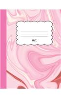 Art: Cute Large Blank Primary Sketchbook Paper for Girls Pink Marble Paperback Cover Drawing Sketch Book for Artists & Illustrators Writing Pad Sketch Bo