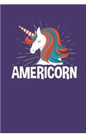 Americorn: Lined Journal Lined Notebook 6x9 110 Pages Ruled
