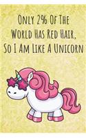 Only 2% Of The World Has Red Hair So I Am Like A Unicorn