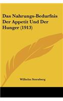 Das Nahrungs-Bedurfnis Der Appetit Und Der Hunger (1913)
