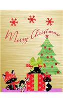 Kitties Having Fun On Christmas Day 8.5x11 College Ruled Journal Notebook