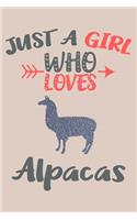 Just A Girl Who Loves Alpacas Journal
