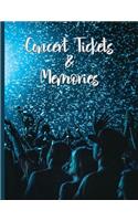 Crowd with Falling Confetti in Blue - Concert Ticket and Memories