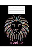 Fearless Lion Graph Paper Composition Notebook
