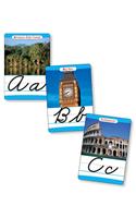 Around the World Cursive Alphabet Set: 26 Ready-To-Display Letter Cards with Fabulous Photos of Extraordinary Natural Wonders, Ancient Sites, Architec