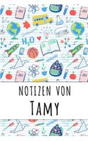 Notizen von Tamy: Liniertes Notizbuch für deinen personalisierten Vornamen