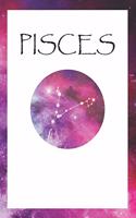 Pisces: Lined notebook, 6" x 9", 120 pages, Constellation design