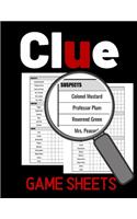 Clue Game Sheets