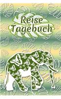 Reisetagebuch: Notizbuch zum Eintragen der Reiseerlebnisse in Afrika I 124 Seiten kariert mit Inhaltsverzeichnis I Elefant mit Schmetterlingen