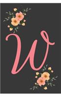 W Initial Monogram Dot Grid Notebook Journal
