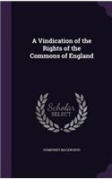 A Vindication of the Rights of the Commons of England: (English)