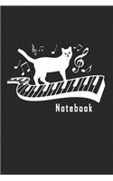 Notebook: 6x9 Piano - lined - ruled paper - notebook - notes