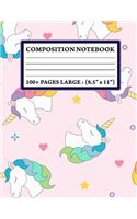 Composition Notebook: Nifty Wide Ruled Paper Notebook Journal - Cute Unicorn Wide Blank Lined Workbook for Teens Kids Students Girls for Home School College for Writing N