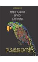 Parrot Sketchbook: blank journal-Blank sketchbook for drawing 8.5 x 11 inch 150 pages: Parrot Blank journal, Blank Sketchbook &blank notebook, sketch, Draw & Doodle & 