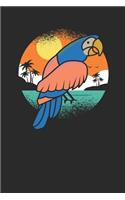 Parrot Retro Sunset: Parrots Notebook, Dotted Bullet (6" x 9" - 120 pages) Animal Themed Notebook for Daily Journal, Diary, and Gift
