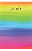 Sketchbook: A5 Skizzenbuch Kariert 120 Seiten Soft Cover - Skizzenblock - Malbuch - Zeichenheft - Regenbogen Bunt Farben 6x9