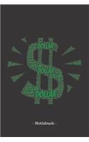 Dollar: Notizbuch, Notizblock - Kariert, Karierte, Kariertes, Karo-Raster - DIN A5, 120 Seiten - Notizen, Ideen, Gedanken, Erinnerungen, Termine, Planer, Ta