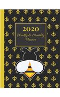 2020 Weekly & Monthly Planner: Black Yellow Bees Design Improve your Personal & Business Time Management with this Organizer, Activity Planner (Jan 1 / Dec 31 - 133 Pages)