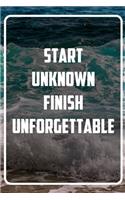 Start unknown - Finish unforgetable: Terminplaner und Organizer mit Motivations-Spruch - Geschenk für Unternehmer, Entrepreneure, Selbstständige, Arbeitskollegen, Kollegen und Mitarbeit