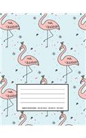 Flamingo Queen - Pretty Composition Book and Notebook: College Ruled - 100 Sheets / 200 Pages 7.44" X 9.69" / 18.9 X 24.61 CM