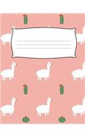 School Kids Pink Llama Draw & Write Composition Book