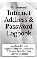 My Personal Internet Address & Password Logbook