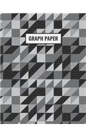 Graph Paper: Graphing Paper - Geometric Black and Gray Triangles